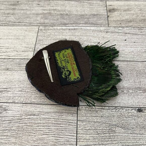 BEDFORD FALLS HEADWEAR Multicolored Fabric Peacock Feather Hair Clip - Picture 3 of 5
